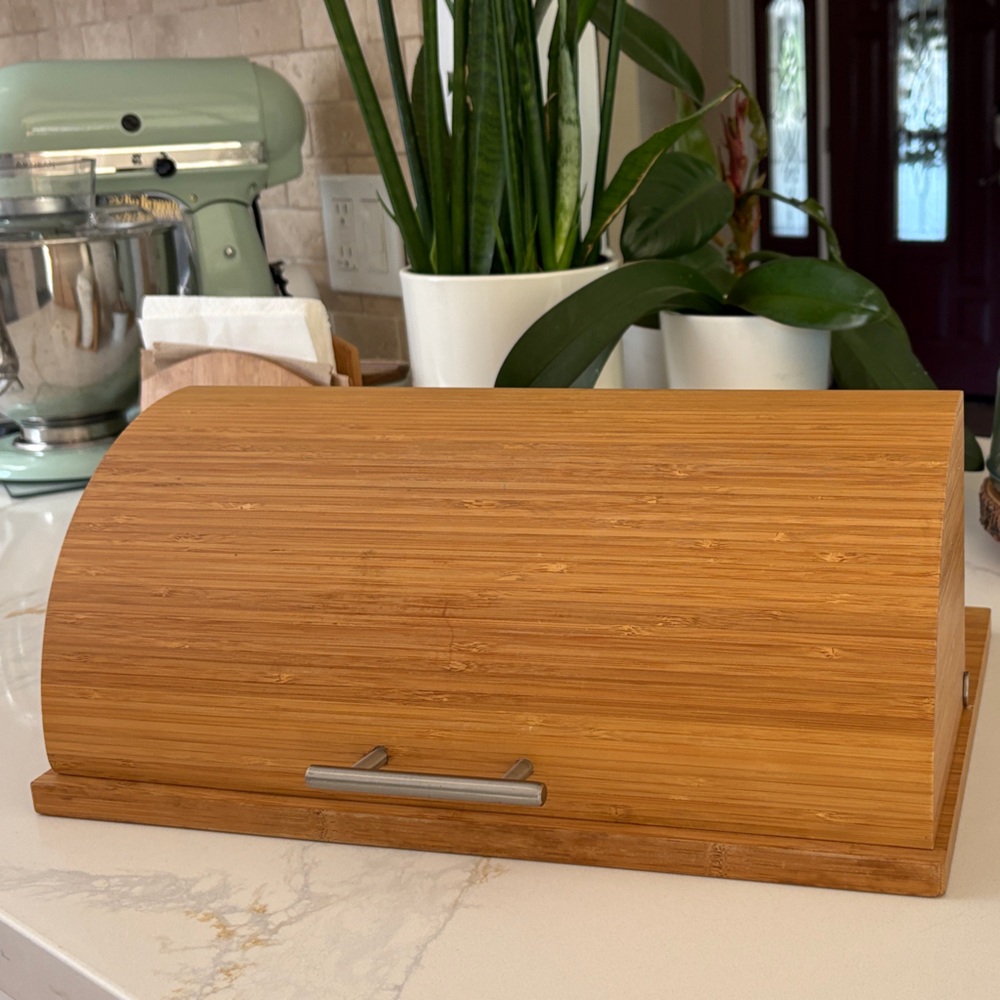Crate & Barrel Bamboo Bread Box